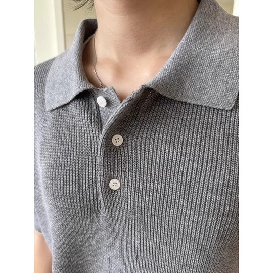 Herren Modisches Kurzarm-Polohemd mit strukturiertem StrickShop Nory