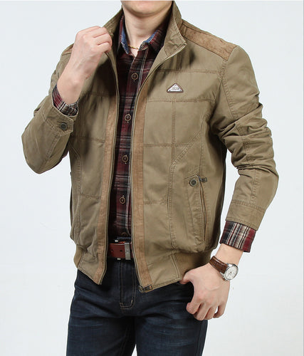 Herren gesteppte Bomber-Feldjacke mit Stehkragen und Rippbündchen Shop Nory