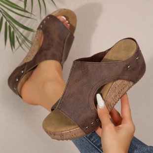 Damen Wedge-Sandalen mit komfortabler Fußbett und elegante Riemen