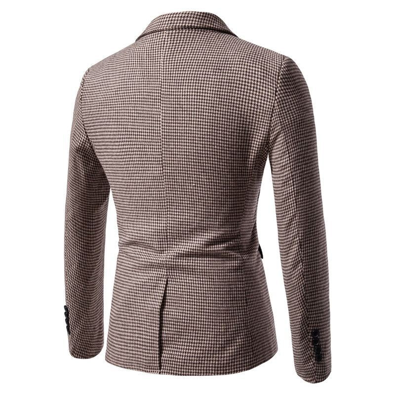 Herren elegante Anzugjacke im klassischen Hahnentritt-Design