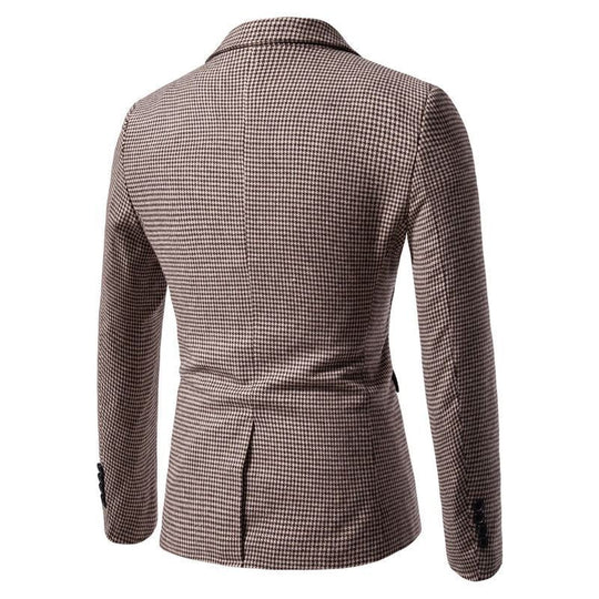 Herren elegante Anzugjacke im klassischen Hahnentritt-Design