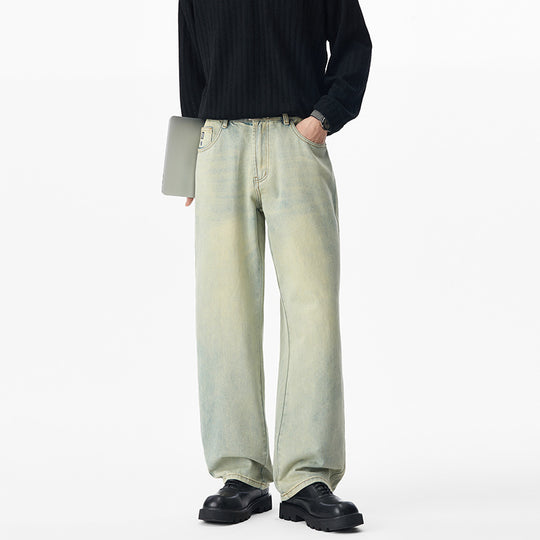 Herren Baggy-Jeans aus verwaschenem Ombre-Denim mit weitem Bein Shop Nory