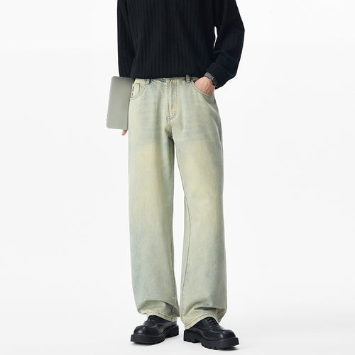 Herren Baggy-Jeans aus verwaschenem Ombre-Denim mit weitem Bein Shop Nory