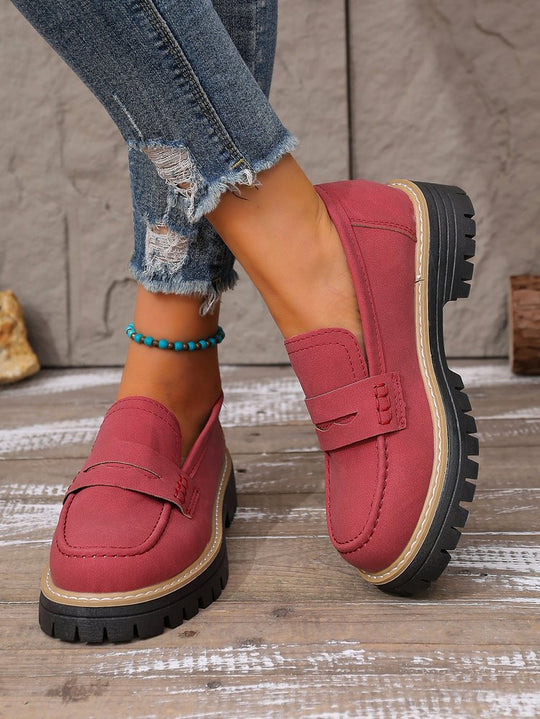 Damen Plateau-Loafer mit profilierter Gummisohle und Mokassin-Detail Shop Nory