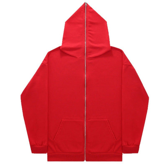 Unisex nan minimalistisch strukturierter Kapuzenzipper mit spitzer Kapuze, Kängurutasche und verstärkten Bündchen Shop Nory