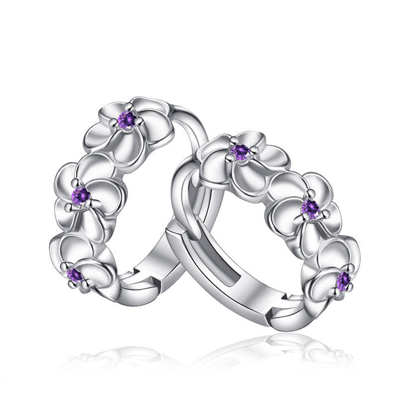 Damen Blumenschmuck Ring mit funkelnden Amethyst-Akzenten Shop Nory
