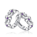 Damen Blumenschmuck Ring mit funkelnden Amethyst-Akzenten Shop Nory