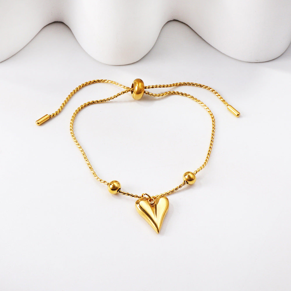 Damen Armband mit herzförmigem Anhänger und verstellbarem Verschluss Shop Nory
