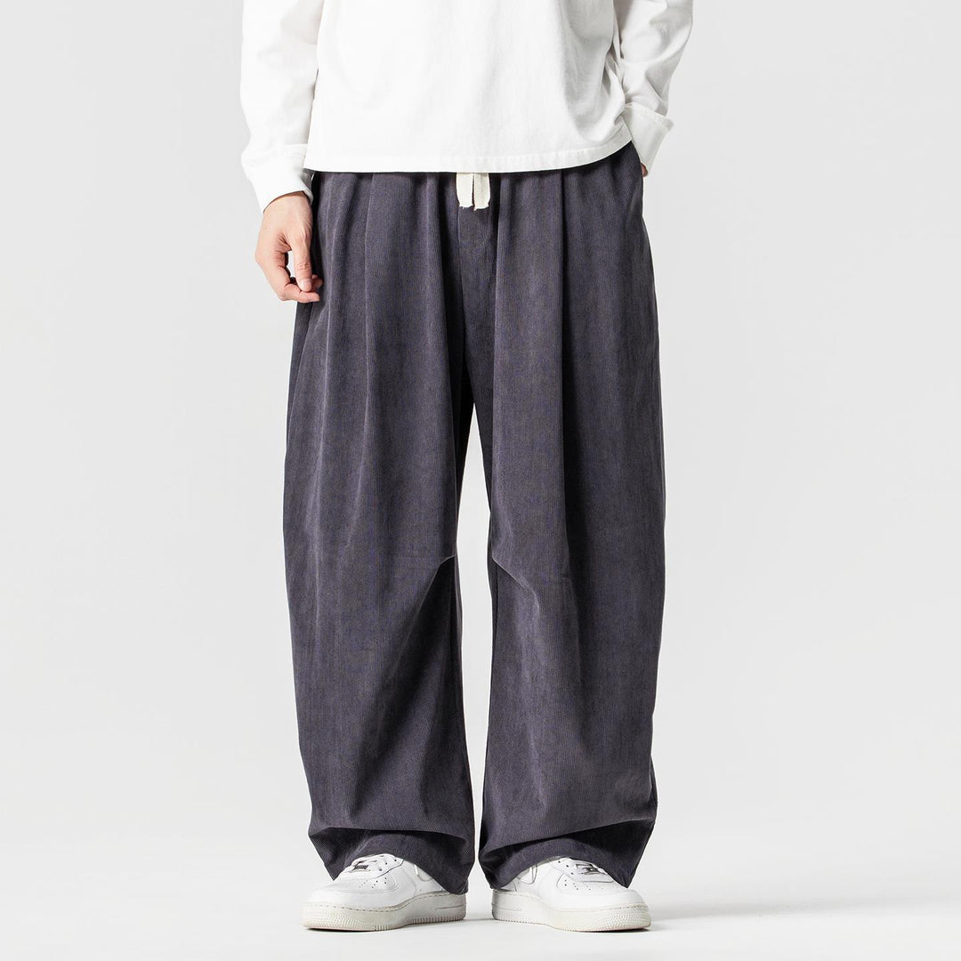 Herren Weit geschnittene Cordhose mit Bundfalten, Tunnelzug und lässiger Baggy‑Silhouette Shop Nory