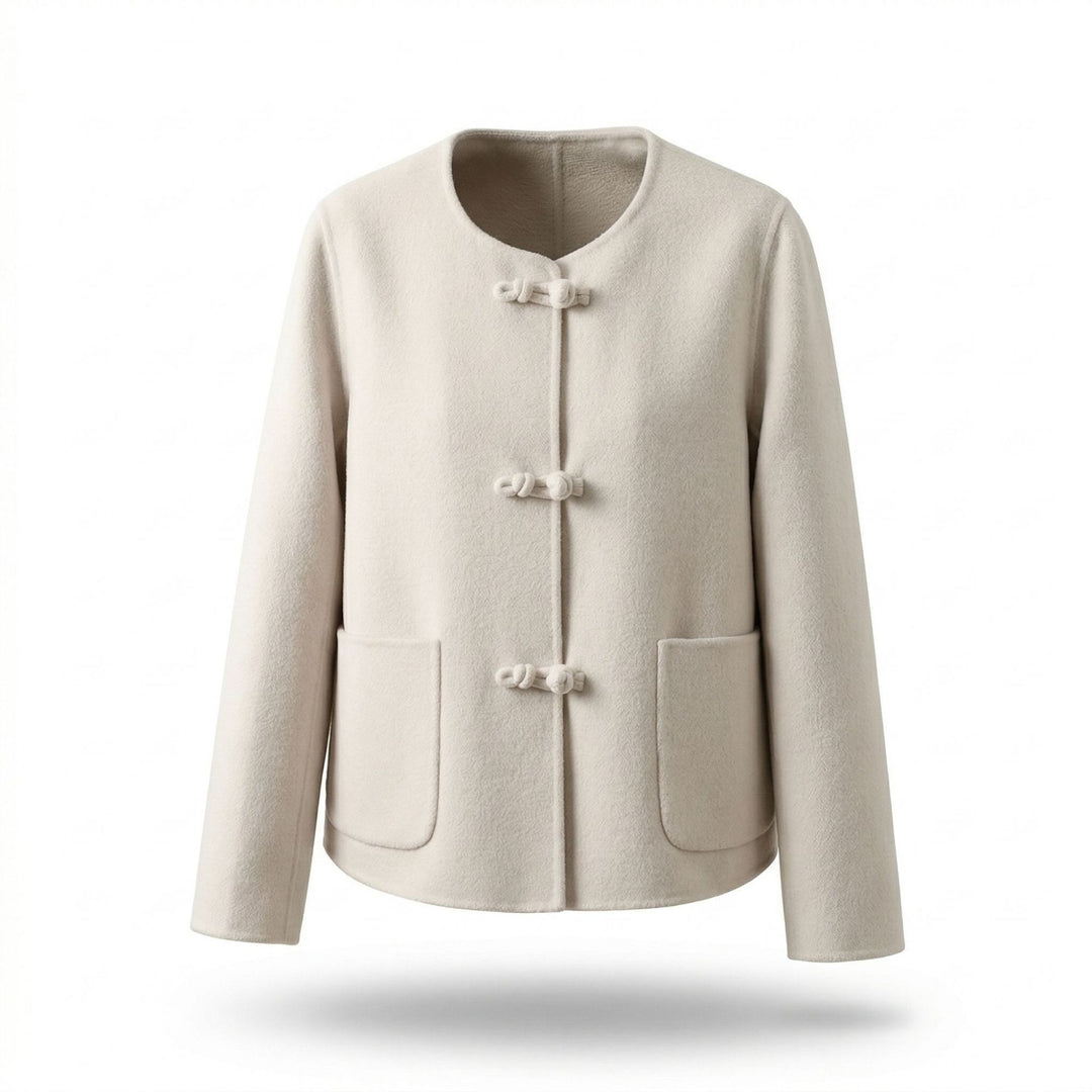 Damen Kaschmir-Mantel mit elegantem Schließe Shop Nory