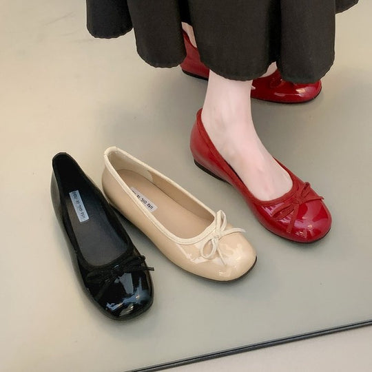Damen Ballerinas mit dekorativer Schleifenapplikation und komfortablem Fußbett