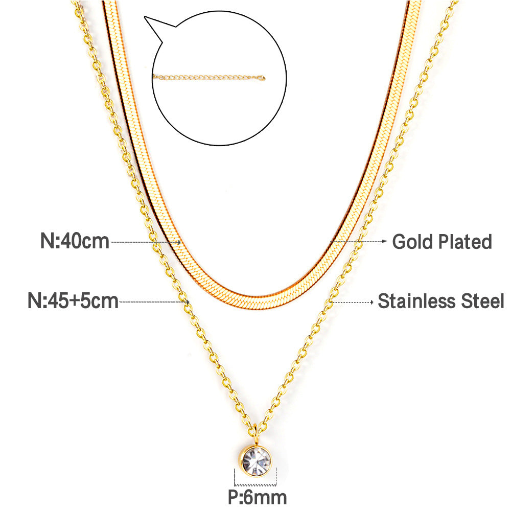 Damen elegante Halskette mit funkelndem Kristallanhänger und verstellbarer Kette Shop Nory