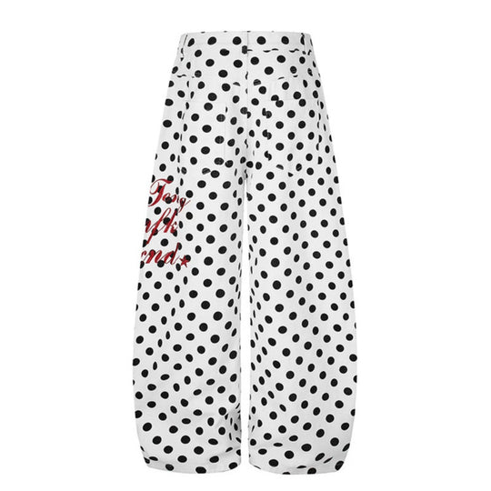Damen Weite Culotte-Jeans mit Polka-Dot, ballonförmigem Saum und hoher Taille Shop Nory