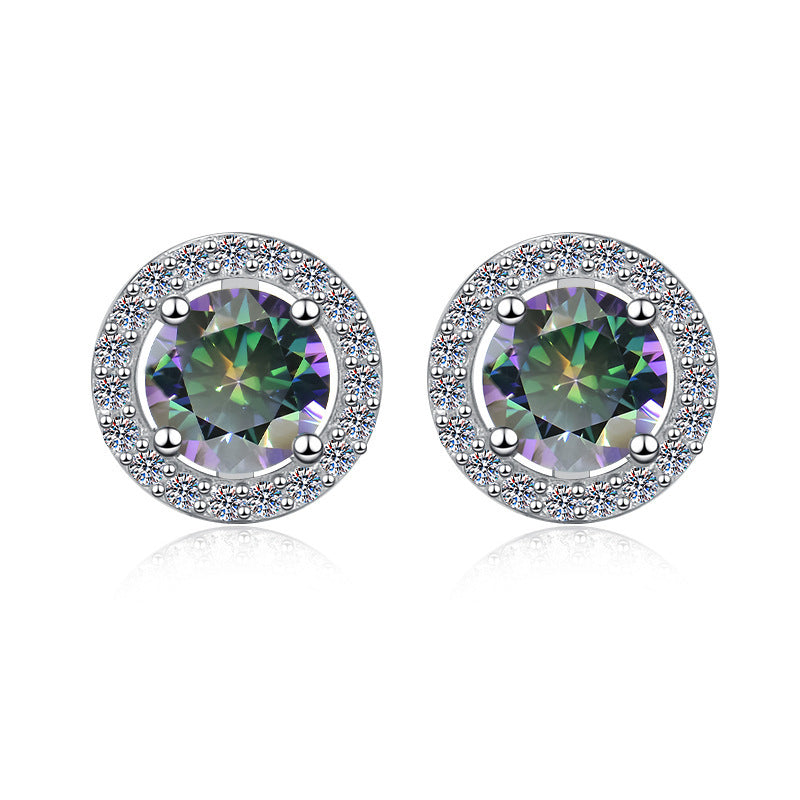 Damen-Ohrstecker mit glitzerndem Kristallbesatz und elegantem Rahmen Shop Nory