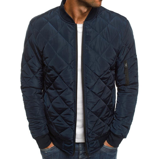 Herren leichte gesteppte Blousonjacke mit Diamantstepp, elastischen Rippbündchen und Ärmel-Reißverschlusstasche Shop Nory