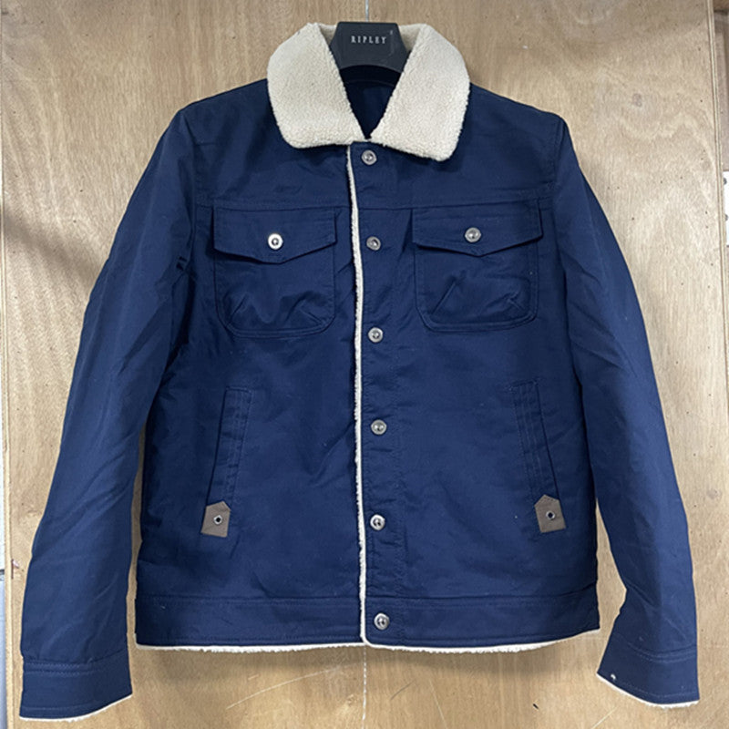 Herren Utility-Arbeitsjacke aus Canvas mit Kunstfellkragen und gesteppter Innenfütterung Shop Nory