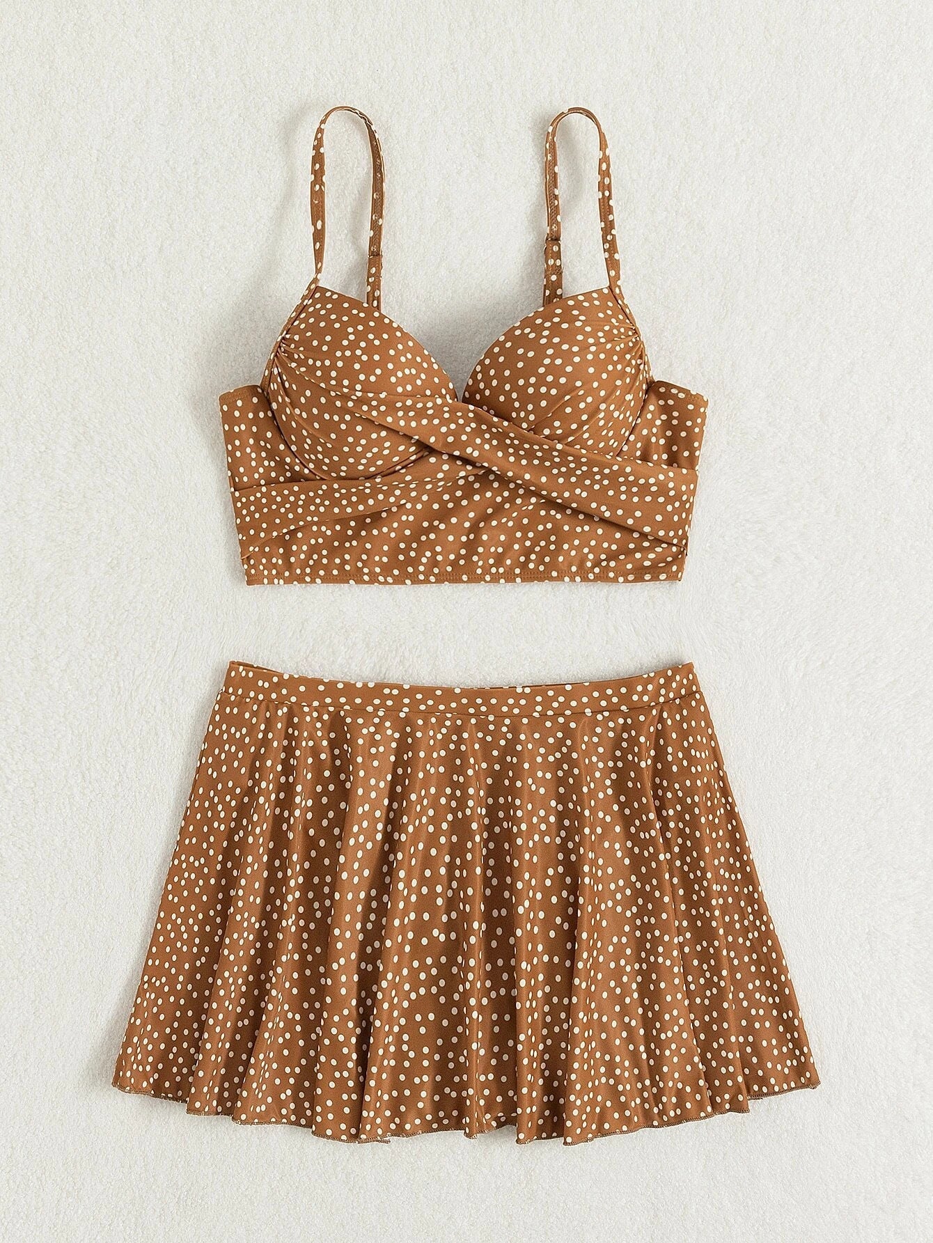 Damen Tankini-Set mit verspieltem Rock und gepolstertem Oberteil