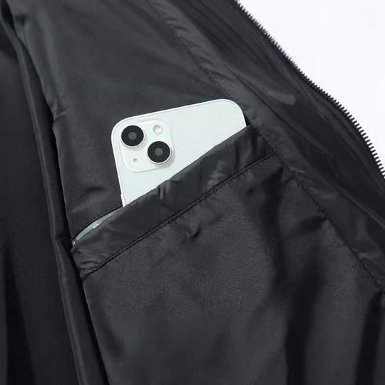 Herren Quiltgefütterte Bomberjacke mit Fleeceärmeln und Utility-Taschen Shop Nory