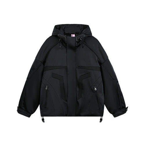 Unisex technische wattierte Kapuzenjacke mit Utility-Taschen und verstellbarem Saum Shop Nory