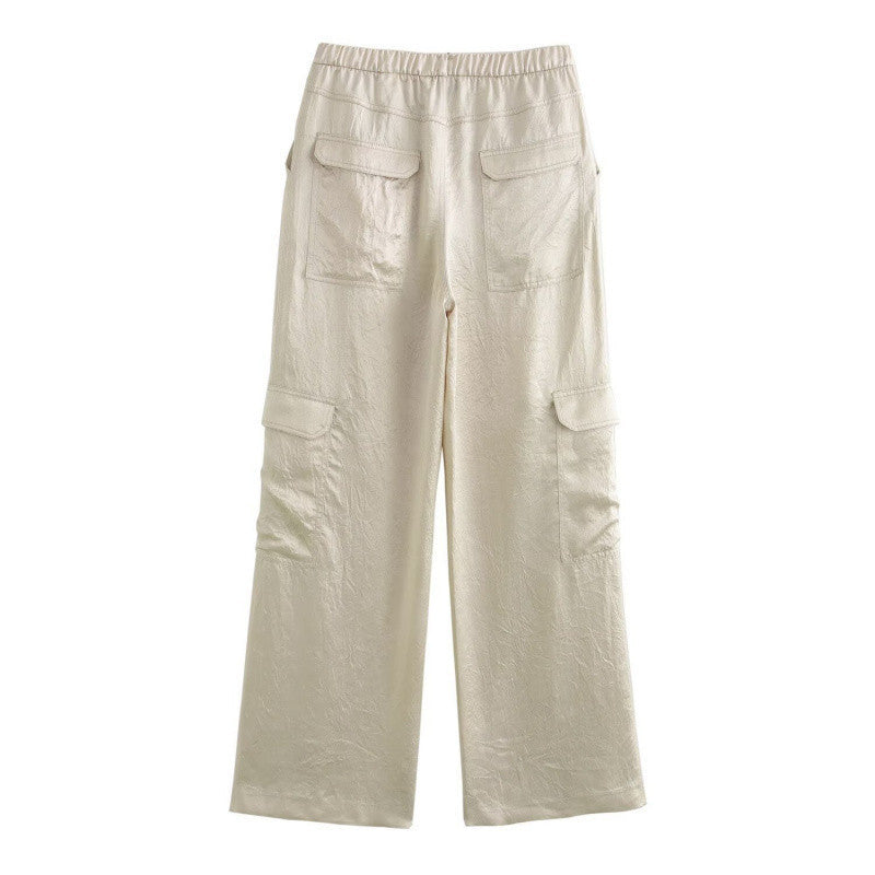 Damen Weite Cargo-Hose mit elastischem Bund und aufgesetzten Klappentaschen Shop Nory