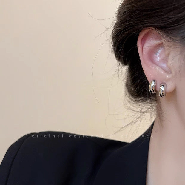 Damen Ohrstecker im modernen Halbmond-Design Shop Nory