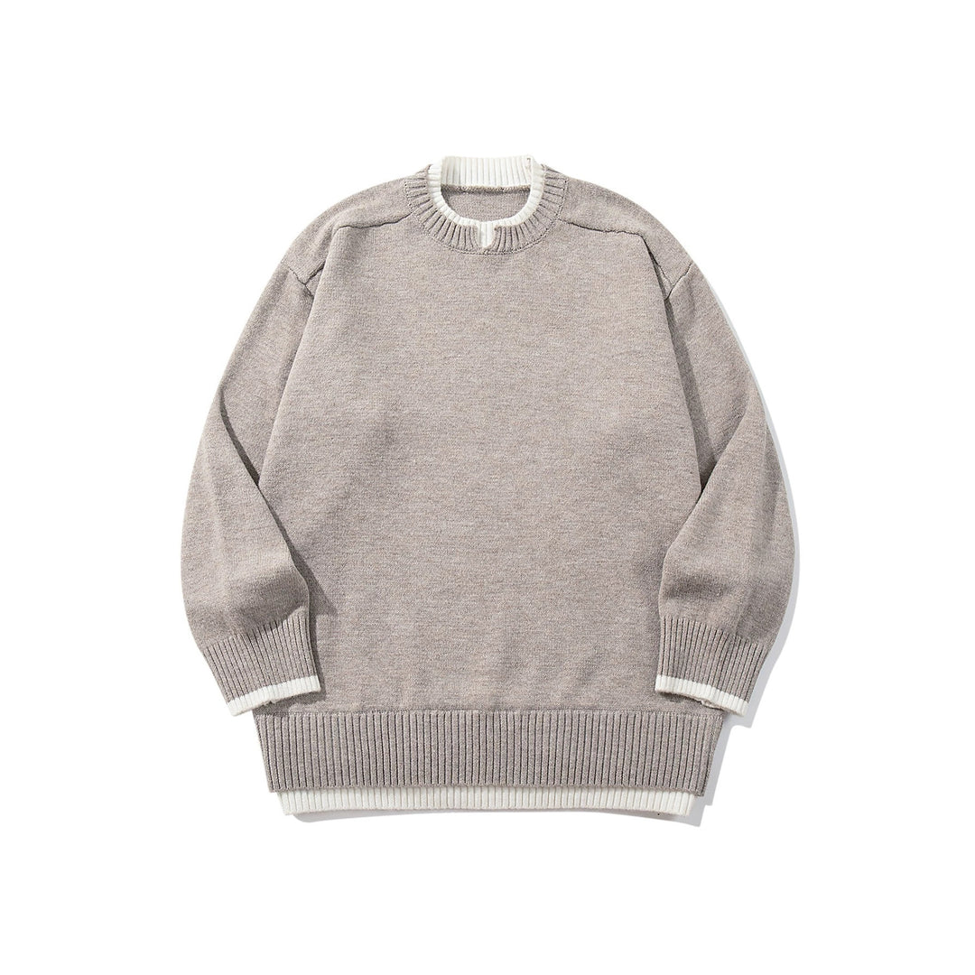 Damen Oversize‑Strickpullover mit kontrastiertem Rippkragen und verlängertem Bund Shop Nory