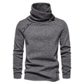 Herren modisches Kapuzenpullover mit asymmetrischem Design und Knopfdetails