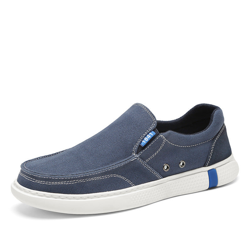 Herren Legerer Canvas-Mokassin-Slipper mit geflochtener Schnürung und gefleckter EVA-Sohle Shopy Nory