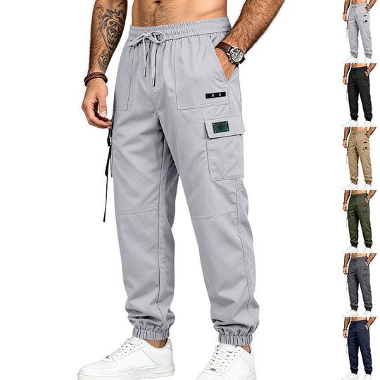 Herren Multifunktionale Cargo-Jogginghose mit Elastikbund, Gurt- und Taschen-Details Shop Nory