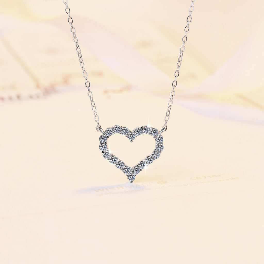 Damen Halskette mit herzförmigem Anhänger aus funkelndem Zirkonia Shop Nory