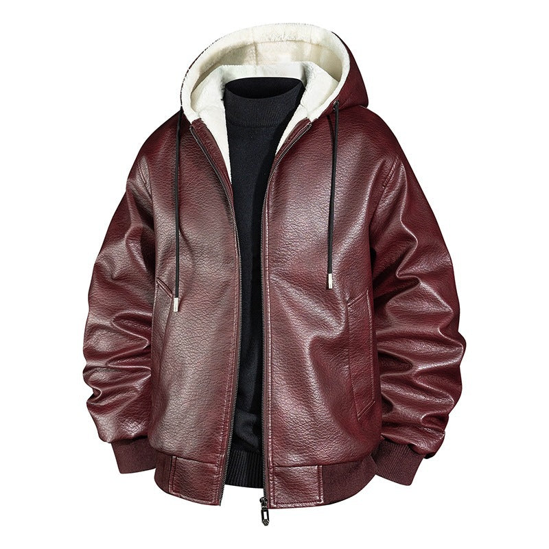 Herren Coole Kunstlederjacke mit kuscheliger Innenausstattung Shop Nory