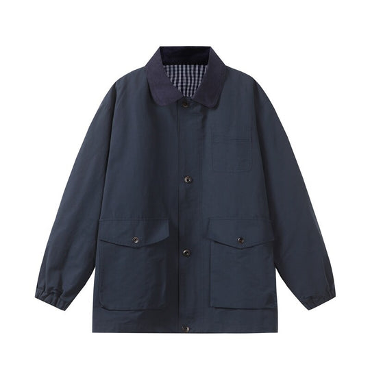 Herren Übergangs-Workerjacke im Boxy‑Cut mit Cordkragen und Pattentaschen Shop Nory