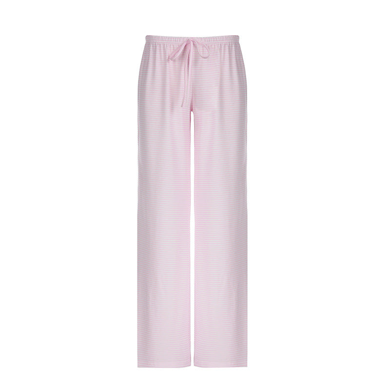 Damen Bequeme und luftige Sommerhose mit Streifenmuster und elastischem Bund
