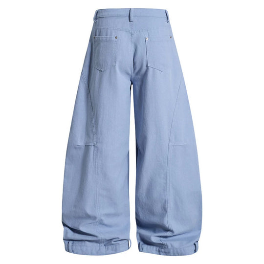 Damen Weite High‑Waist Culotte‑Cargo‑Ballonhose mit Drapierung und verstellbarem Saum Shop Nory