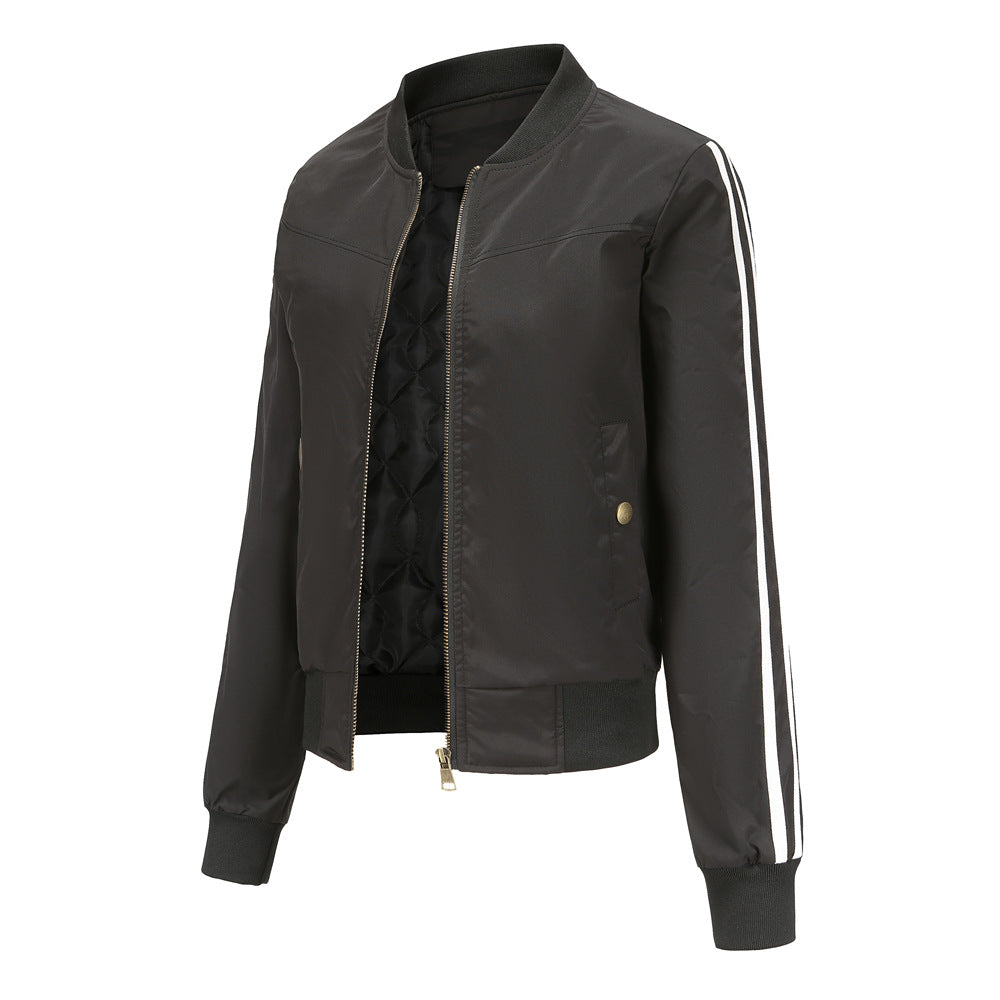 Damen moderne Funktionsjacke mit sportlichen Streifen Shopnory