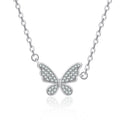 Damen Halskette mit filigranem Schmetterlingsanhänger und funkelnden Zirkonia Shop Nory