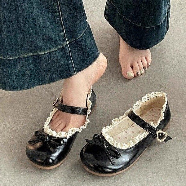 Damen Mary Jane Schuhe mit Rüschendetail und komfortablem Innenfutter