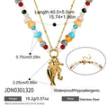 Damen Halskette mit farbenfrohen Perlen und braunem Seepferdchen-Anhänger Shop Nory