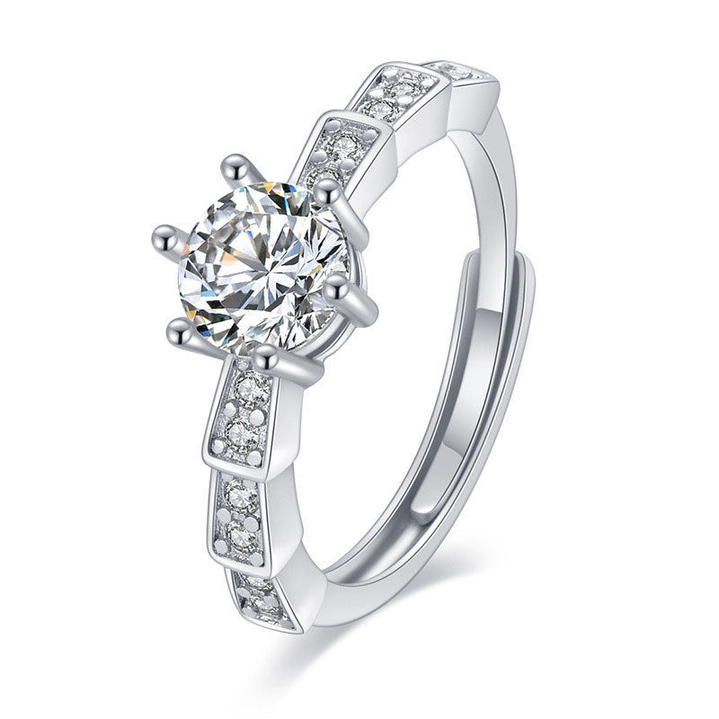 Damen Eleganter Solitär Ring mit funkelnden Zirkonia Shop Nory