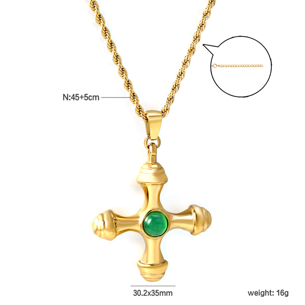 Damen Halskette mit kunstvollem Kreuz-Anhänger und verstellbarer Kette Shop Nory