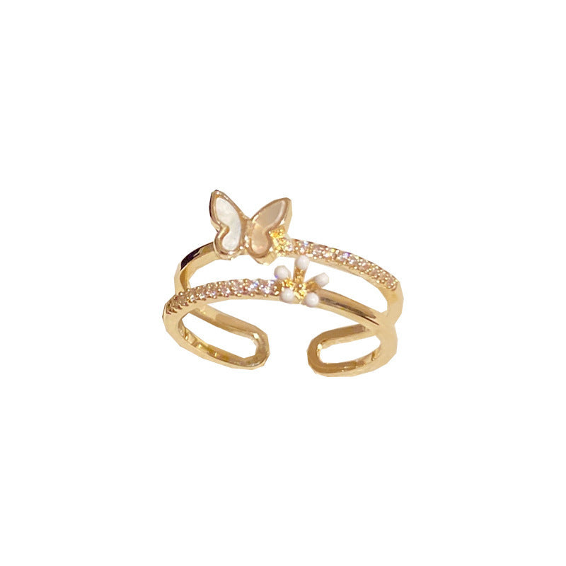 Damen Offener Ring mit filigranem Schmetterlingsdesign Shop Nory