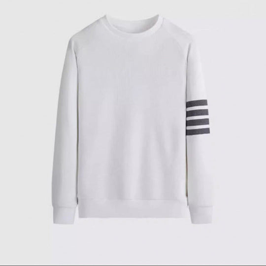 Herren modischer Sweatshirt mit sportlichem Streifen-Design Shopnory
