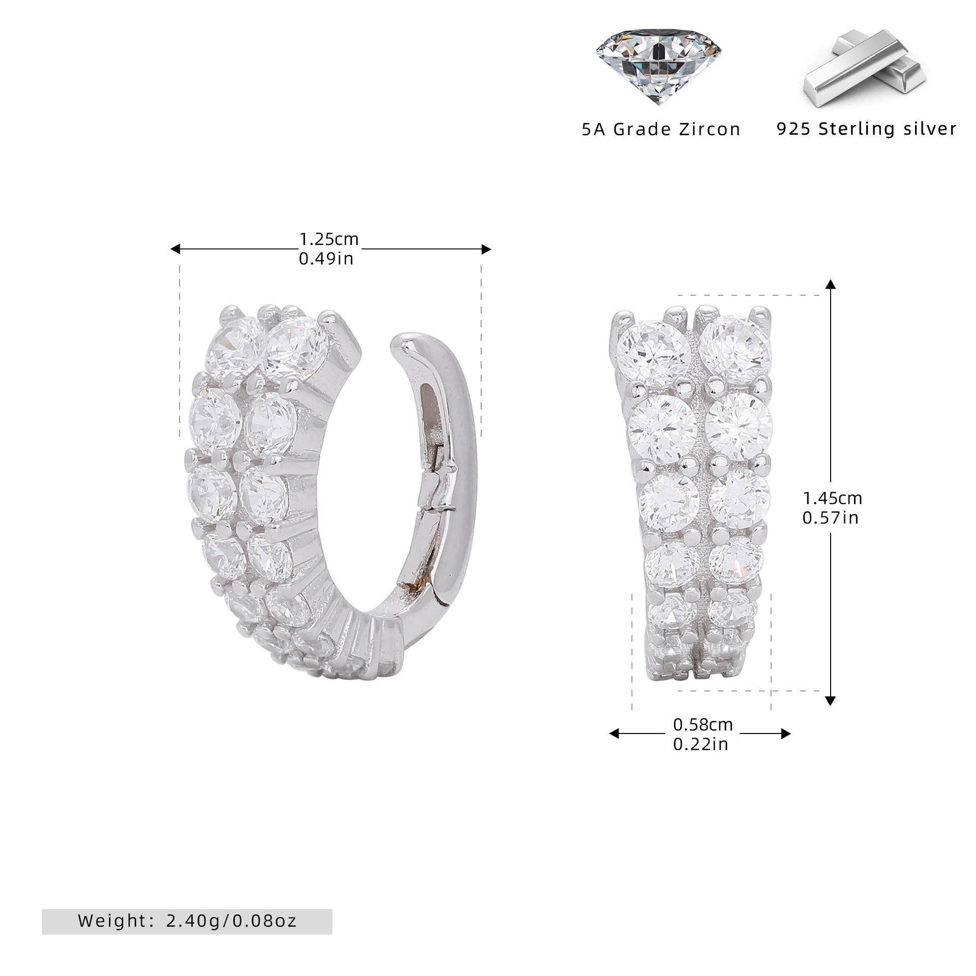 Damen Ohrhänger aus hochwertigem 925 Sterling Silber mit funkelndem Zirkonbesatz Shop Nory