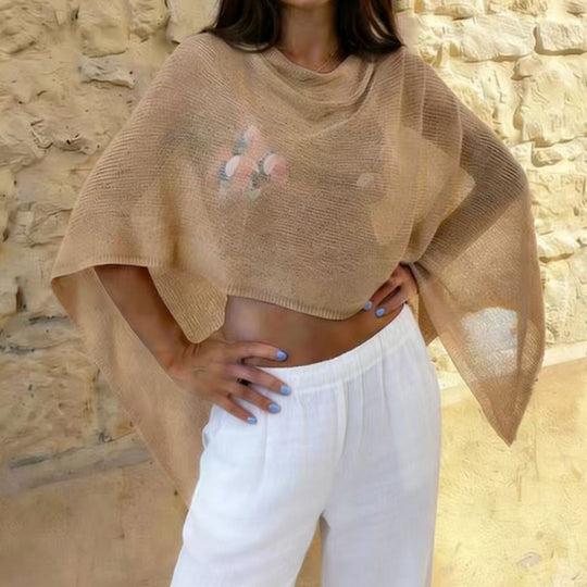 Damen transparenter Strandüberwurf mit asymmetrischem Schnitt und elegantem Design