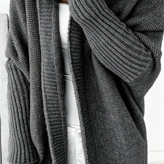 Damen Longline Kapuzen-Strickcardigan mit offener Front Shop Nory