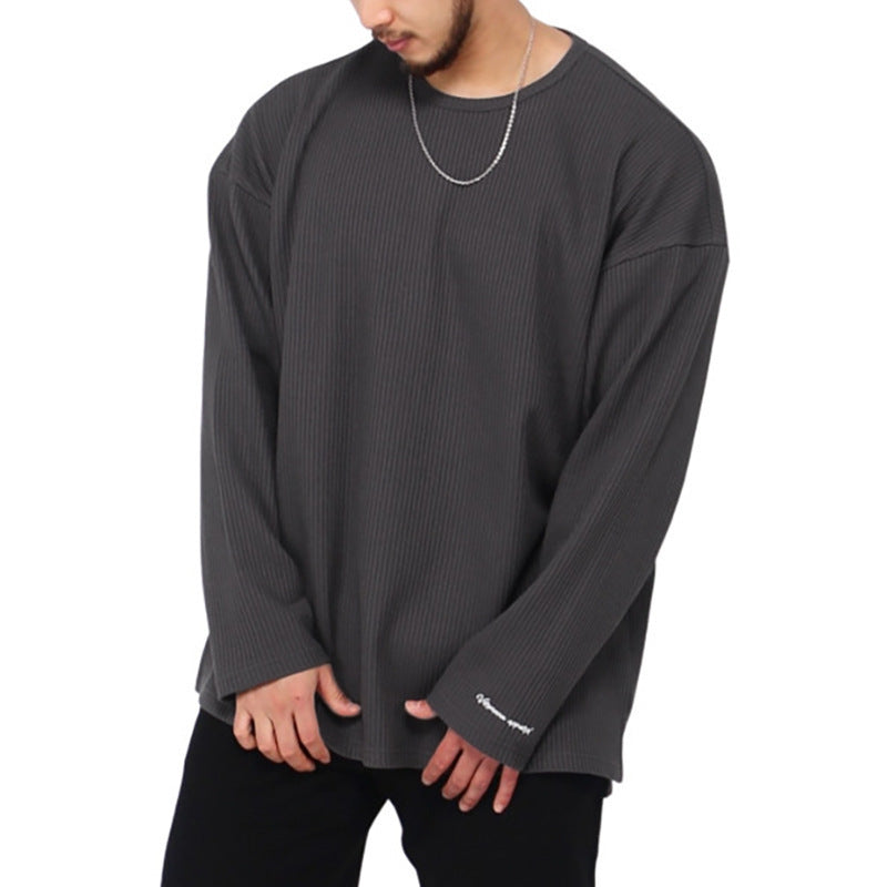 Herren Langarmshirt mit strukturiertem Rippenmuster und modernem Schnitt