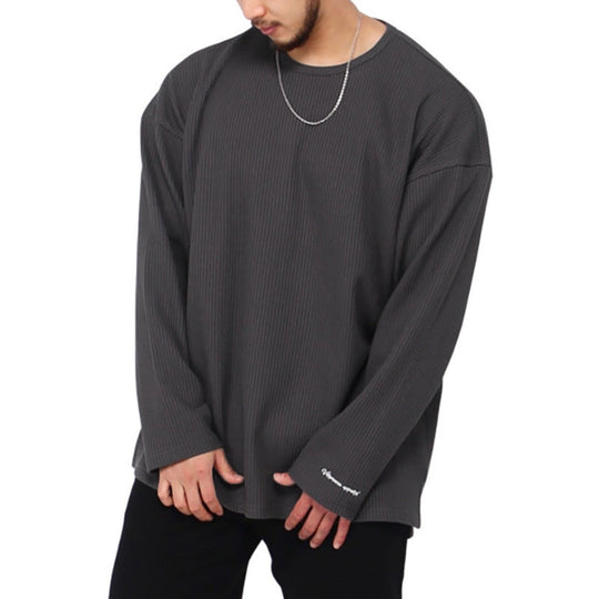 Herren Langarmshirt mit strukturiertem Rippenmuster und modernem Schnitt