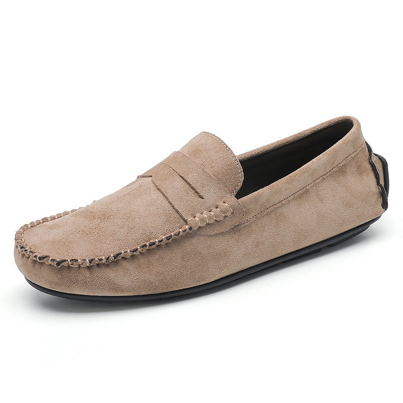 Herren elegante Veloursleder-Mokassin Fahrerhalbschuhe mit handgenähter Vordernaht und flexibler Gummiprofilsohle Shop Nory