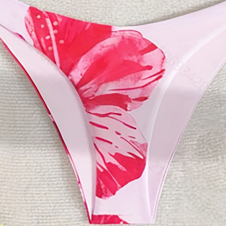 Damen Triangel-Bikini-Set mit floralem Design und verstellbaren Trägern