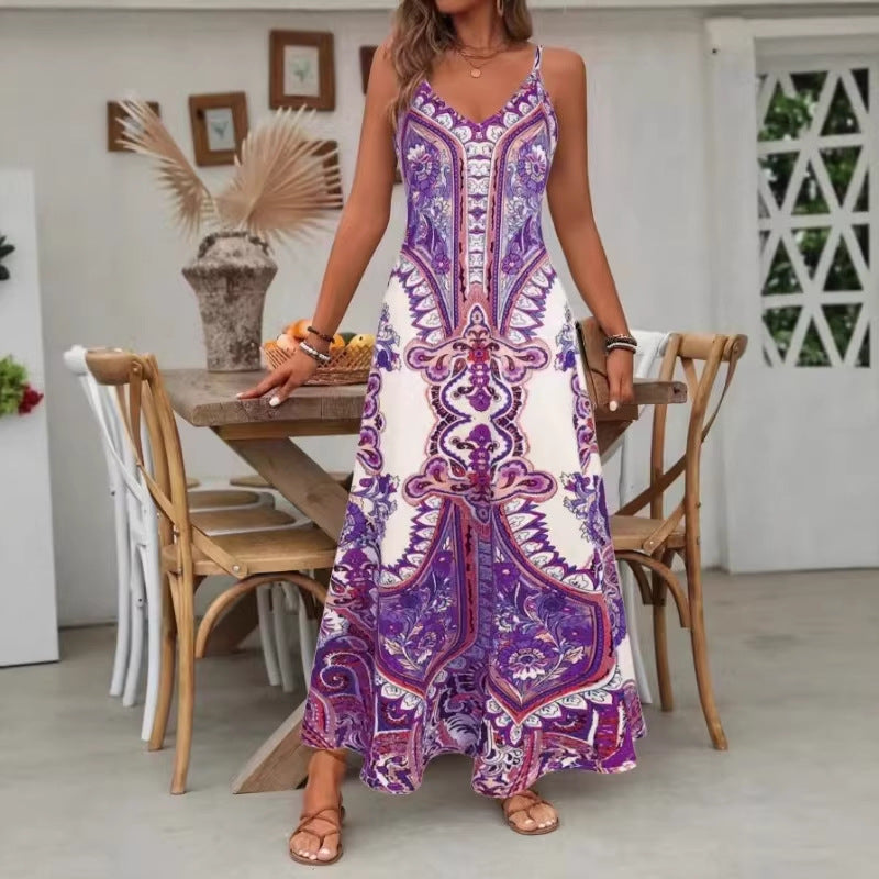 Damen Maxikleid mit elegantem Paisleymuster
